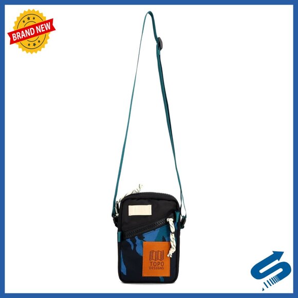 Mini Shoulder Bag Nylon Adjustable Strap Zippered Pockets Bike Light Loop